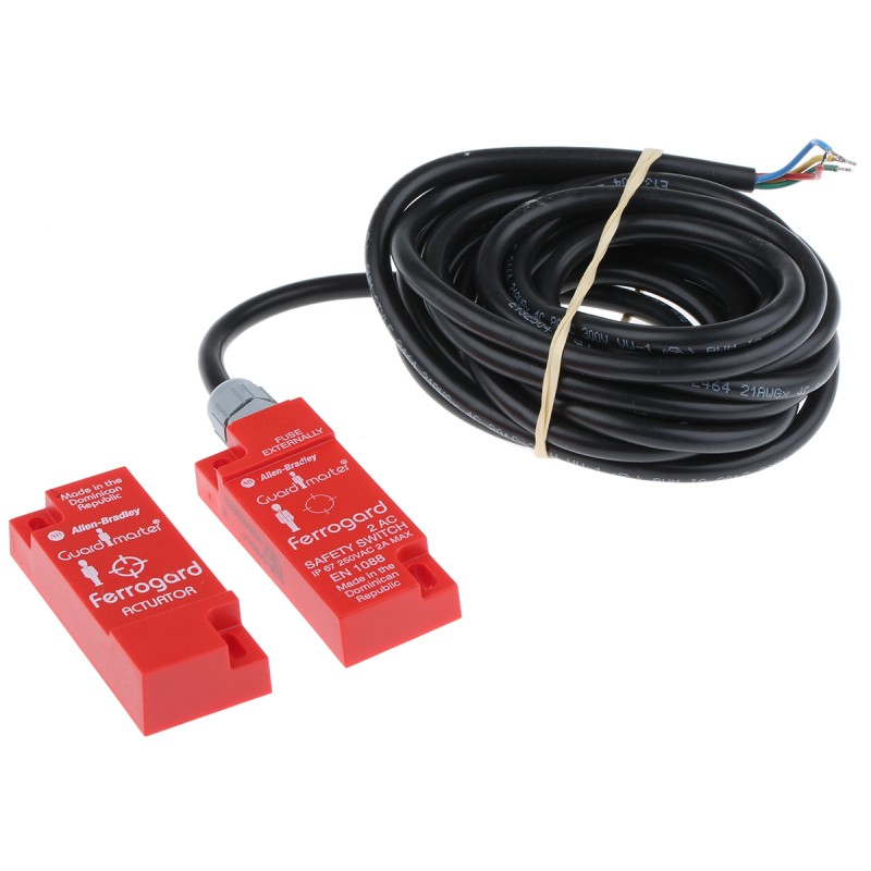 1 pcs - Allen Bradley Guardmaster 440N Series Magnetic Non-Contact Safety Switch, 250V ac, Plastic Housing, NC, 4m Cable