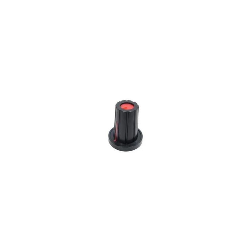 10 pcs : 450-WB118 - Knobs & Dials BLK/RED 17mm D-SHAFT