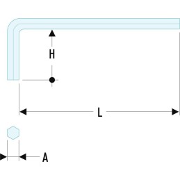 1 pcs - Facom L Shape Metric Hex Key, 9mm