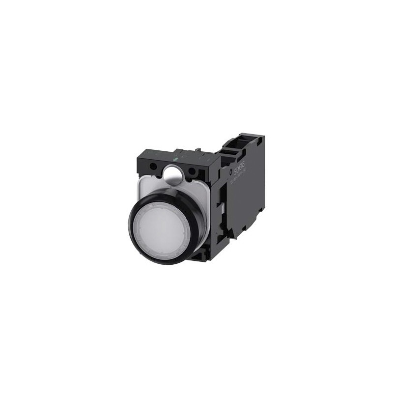 1 pcs - Siemens, 3SU1, Panel Mount Red LED Indicator, 22mm Cutout, Round, 24V ac/dc