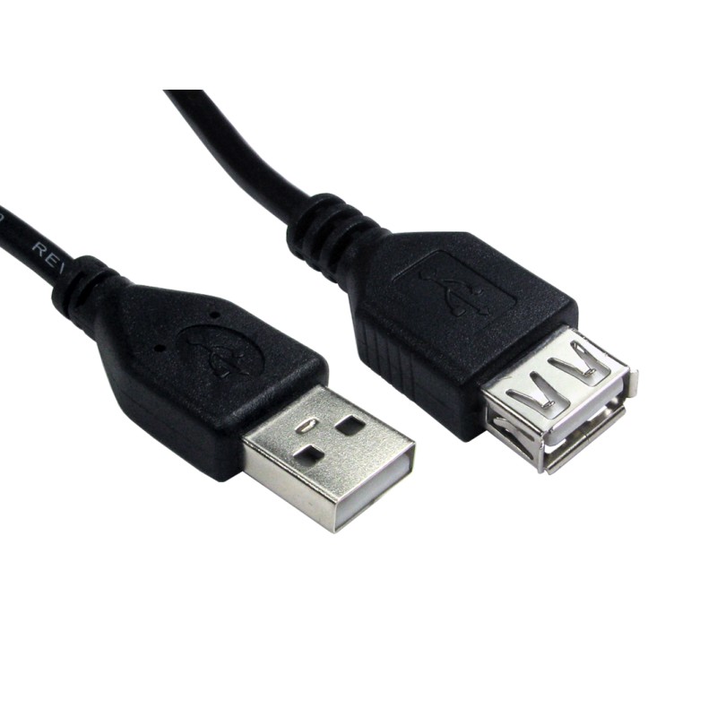 10 pcs - RS PRO USB 2.0 USB Extension Cable, Male USB A to Female USB A USB Extension Cable, 250mm