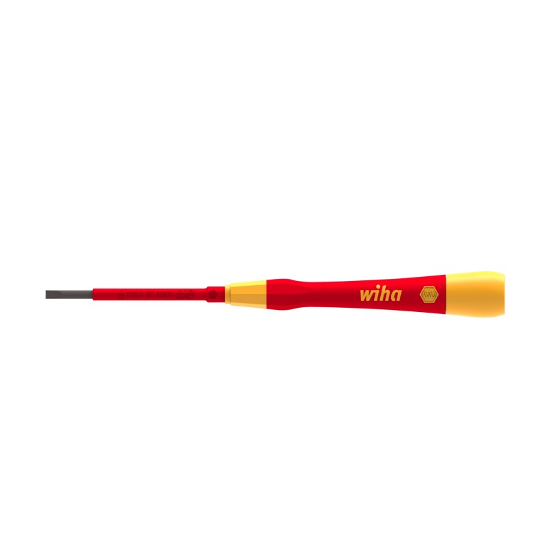 1 pcs - Wiha Tools Slotted Screwdriver, 3 mm Tip, 65 mm Blade, 167 mm Overall