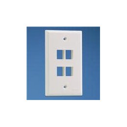 1 pcs : NK4FNWH - Wire Ducting & Raceways NK 4-port Sngl gang flush mount vert