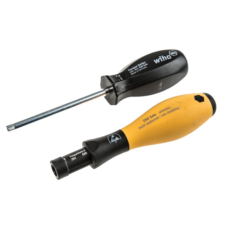 1 pcs - Wiha Tools Adjustable Hex Torque Screwdriver, 0.5 - 2.0Nm, 4 mm Drive, ESD Safe, ±6 % Accuracy