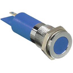 1 pcs - RS PRO Blue Panel Mount Indicator, 110V ac, 14mm Mounting Hole Size, Faston, Solder Lug Termination, IP67