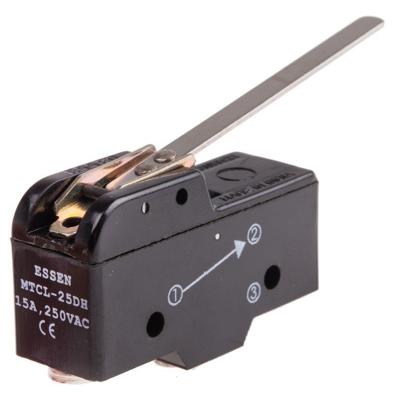 1 pcs - RS PRO Lever Micro Switch, Screw Terminal, 15 A @ 250 V ac, SP-CO