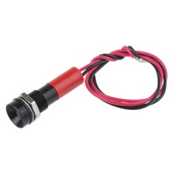1 pcs - RS PRO Red Panel Mount Indicator, 110V ac, 8mm Mounting Hole Size, Lead Wires Termination, IP67