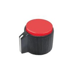 1 pcs : RN-118E-BR/6.4 - Knobs & Dials Round Knob Red Insert