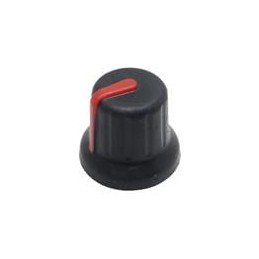 1 pcs : 450-BA161 - Knobs & Dials BLK/RED 16mm D-SHAFT