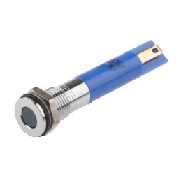 1 pcs - RS PRO Blue Panel Mount Indicator, 24V dc, 8mm Mounting Hole Size, Solder Tab Termination, IP67
