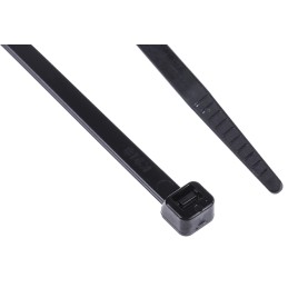 1 Bag of 100 - RS PRO Cable Tie, 250mm x 4.8 mm, Black Nylon, Pk-100