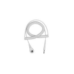 1 pcs : 09228 - Antistatic Control Products COIL CORD W/4MM SNAP SCKT WHT 6'
