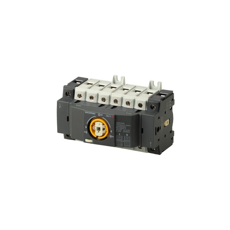 1 pcs - Socomec 4P Pole Isolator Switch - 63A Maximum Current, 28.4kW Power Rating, IP20