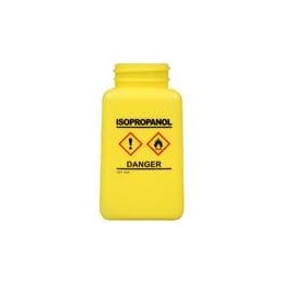 1 pcs : 35738 - Liquid Dispensers & Bottles BOTTLE ONLY, HDPE DURASTATIC YELLOW, GHS LABEL, ISOPROPANOL PRINTED, 6 OZ