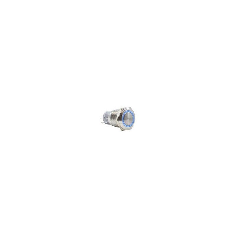 1 pcs : PV4F6Y011-345 - Pushbutton Switches Anti-vandal, DPST-NO/NC, Off-(On), On-(Off), Panel Mount, Front, Black, LED, Blue, I