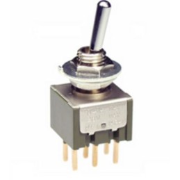 1 pcs - NKK Switches Toggle Switch, Panel Mount, On-Off-(On), DPDT, PC Terminal Terminal, 28V ac/dc