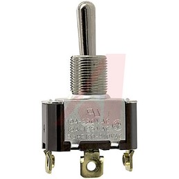 1 pcs - Carling Technologies Toggle Switch, Panel Mount, (On)-Off-(On), SPDT, Screw Terminal, 250V ac