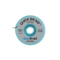 1 pcs : Q-A-5AS - Desoldering Braid / Solder Removal DESOLDERING BRAID, QUICK BRAID, .025' X 5', ANTISTATIC, 25/PACK