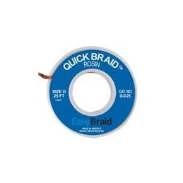 1 pcs : Q-D-25 - Desoldering Braid / Solder Removal DESOLDERING BRAID, QUICK BRAID, .100' X 25'