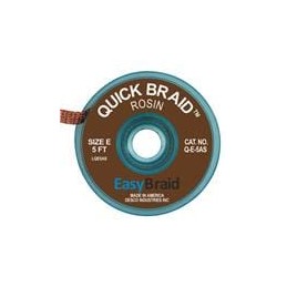 1 pcs : Q-E-5AS - Desoldering Braid / Solder Removal DESOLDERING BRAID, QUICK BRAID, .125' X 5', ANTISTATIC, 25/PACK