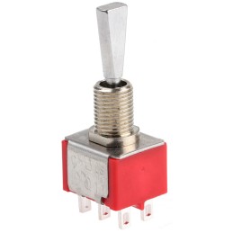 1 pcs - RS PRO Toggle Switch, Panel Mount, On-Off-On, DPDT, Solder Terminal