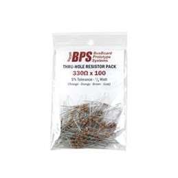 1 pcs : R331X100 - Component Kits 330OHM RESISTOR 1/4W 5% AXIAL 100PK