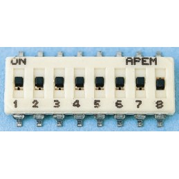 1 pcs - APEM 6 Way Surface Mount DIP Switch SPST