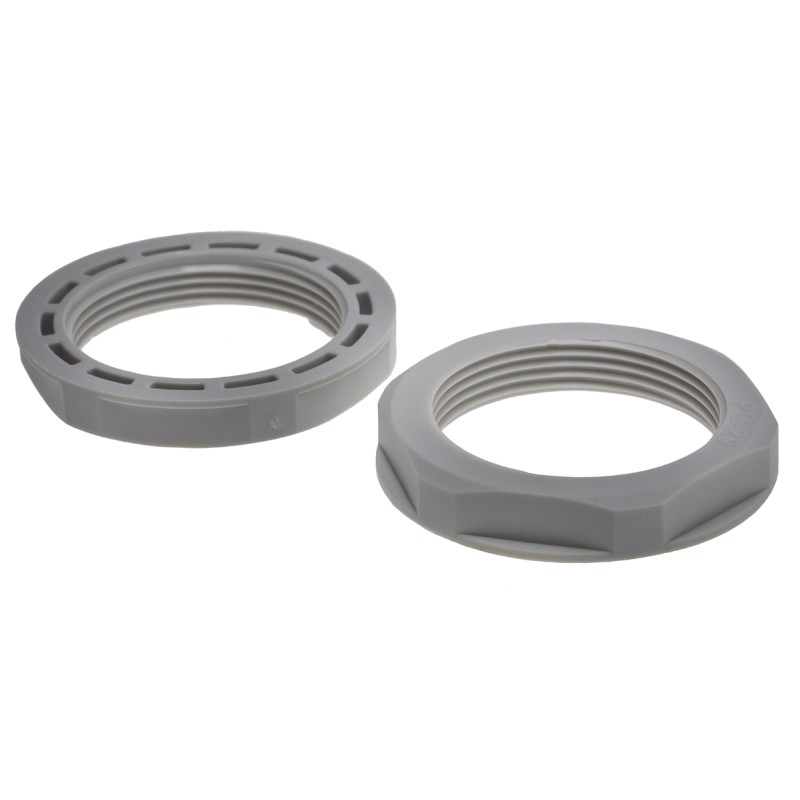 25 pcs - RS PRO Grey Nylon 66 Cable Gland Locknut, PG29 Thread, IP68