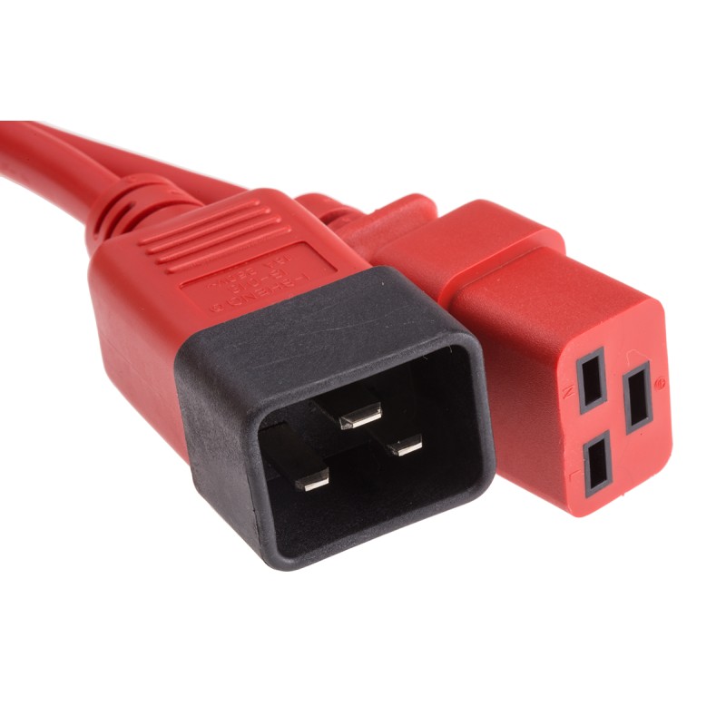 1 pcs - RS PRO IEC C19 Socket to IEC C20 Plug Power Cord, 1m