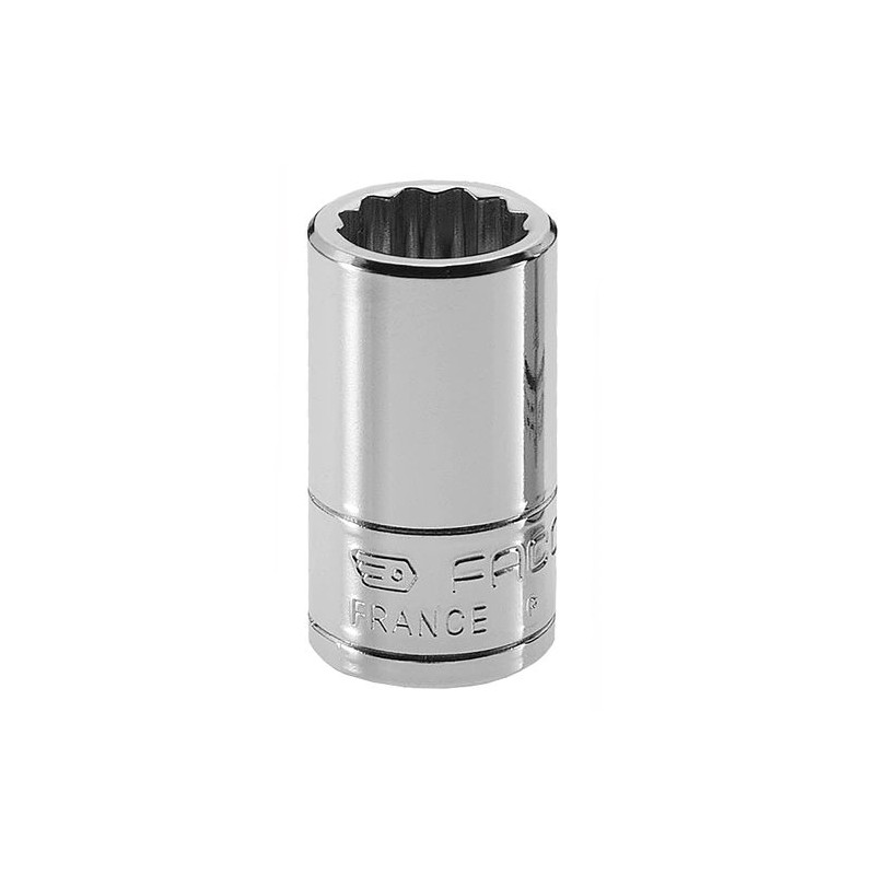 1 pcs - Facom 1/4 in Drive 3/8in Standard Socket, 12 point, 22 mm Overall Length