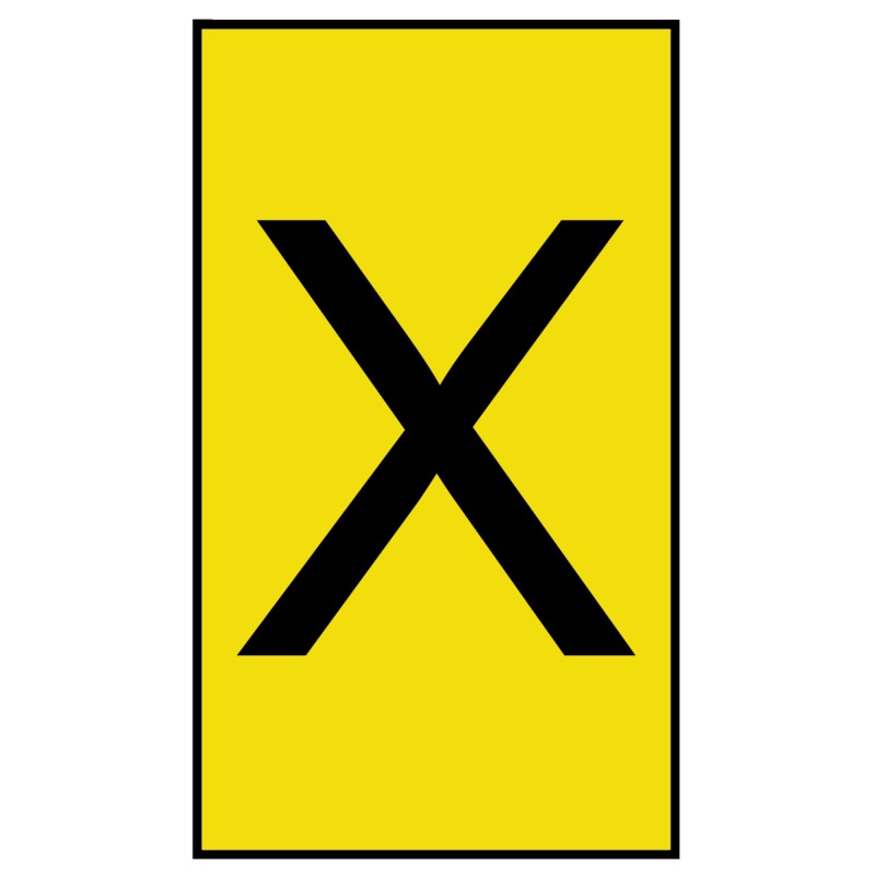 1 Bag of 500 - HellermannTyton Ovalgrip Slide On Cable Markers, Black on Yellow, Pre-printed 'X', 2.5 - 6mm Cable