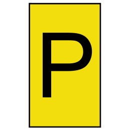 1 Bag of 500 - HellermannTyton Ovalgrip Slide On Cable Markers, Black on Yellow, Pre-printed 'P', 2.5 - 6mm Cable