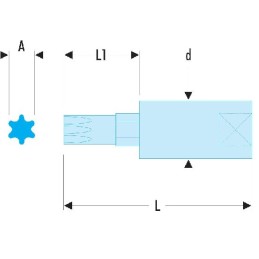 1 pcs - Facom 1/4 in Drive Bit Socket, Hex OGV Bit, 5mm, 37 mm Overall Length