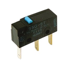 1 pcs - Omron Pin Plunger Subminiature Micro Switch, Tab Terminal, 5 A @ 125 V ac, SPDT, IP40