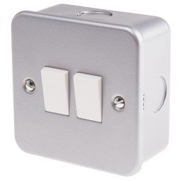 1 pcs - RS PRO Grey Metal Clad Switch, 2 Way, 2 Gang