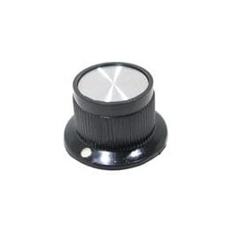 1 pcs : PN-26B/6.4 - Knobs & Dials Black Knob Black .98D X .57H