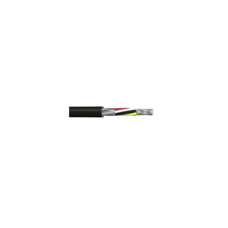 1 Reel of 25 - RS PRO Multicore Industrial Cable, 4 Cores, 0.22 mm², DEF STAN, Unscreened, 25m, Black PVC Sheath