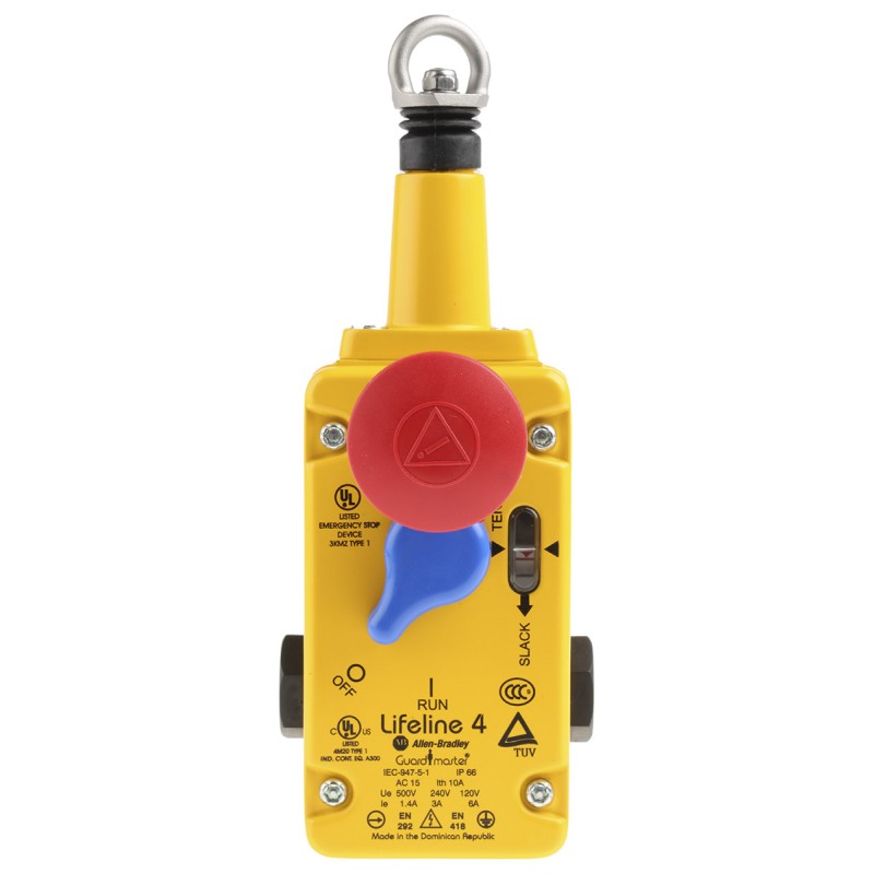 1 pcs - Allen Bradley Guardmaster 440E Cable Switch, 75m, 2NO/2NC, Straight