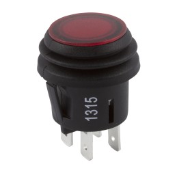 1 pcs - ZF Illuminated Push Button Switch, Latching, Panel Mount, 20.2mm Cutout, DPST, 125V ac, IP65