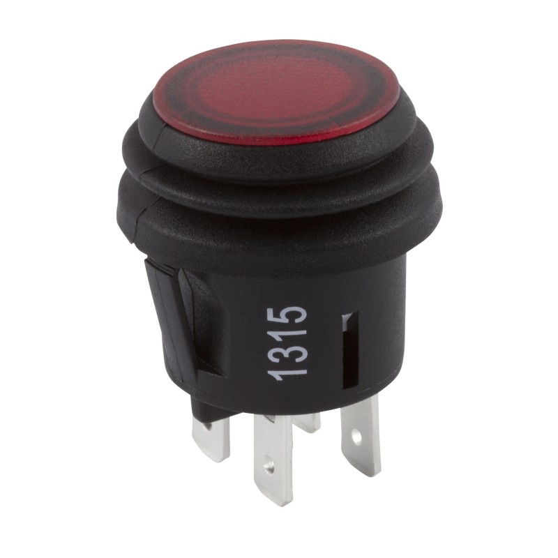 1 pcs - ZF Illuminated Push Button Switch, Latching, Panel Mount, 20.2mm Cutout, DPST, 125V ac, IP65