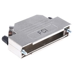 100 pcs - Amphenol ICC 8655MHR Series Die Cast Zinc Angled D Sub Backshell, 37 Way, Strain Relief