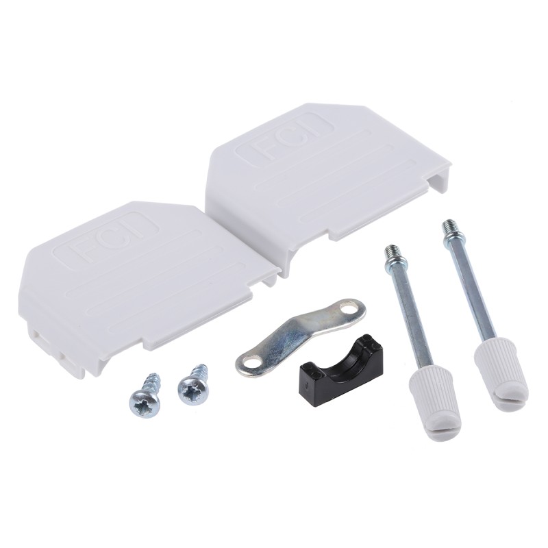 100 pcs - Amphenol ICC Nylon D Sub Backshell, 15 Way, Strain Relief