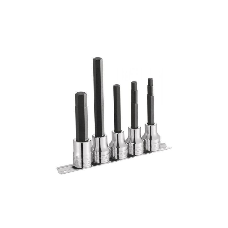 1 pcs - Facom 5-Piece Metric 1/2 in Bit Socket Set , Hex Bit