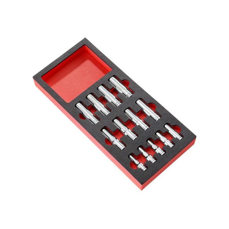 1 pcs - Facom 13-Piece Metric 1/2 in Deep Socket Set , 6 point