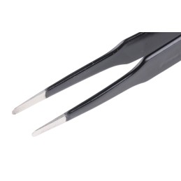 1 pcs - Bernstein 120 mm, Stainless Steel, Flat, Rounded, ESD Tweezers