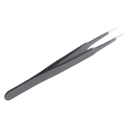 1 pcs - Bernstein 120 mm, Stainless Steel, Flat, Rounded, ESD Tweezers