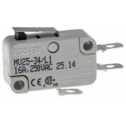1 pcs - RS PRO Short Lever Micro Switch, Quick Connect Terminal, 16 A @ 250 V ac, SP-CO