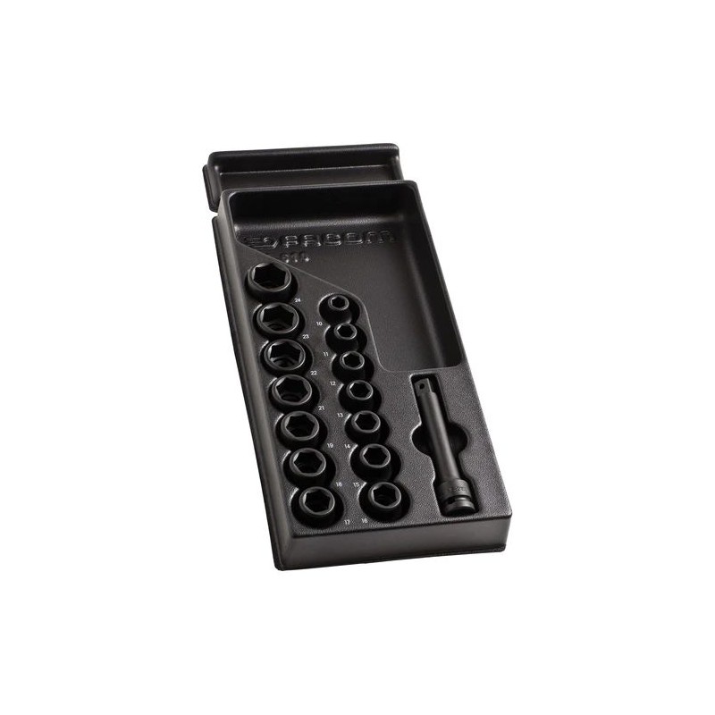 1 pcs - Facom Metric 1/2 in Impact Socket Set , 6 point