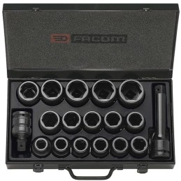 1 pcs - Facom 16-Piece Imperial 3/4 in Impact Socket Set , 6 point