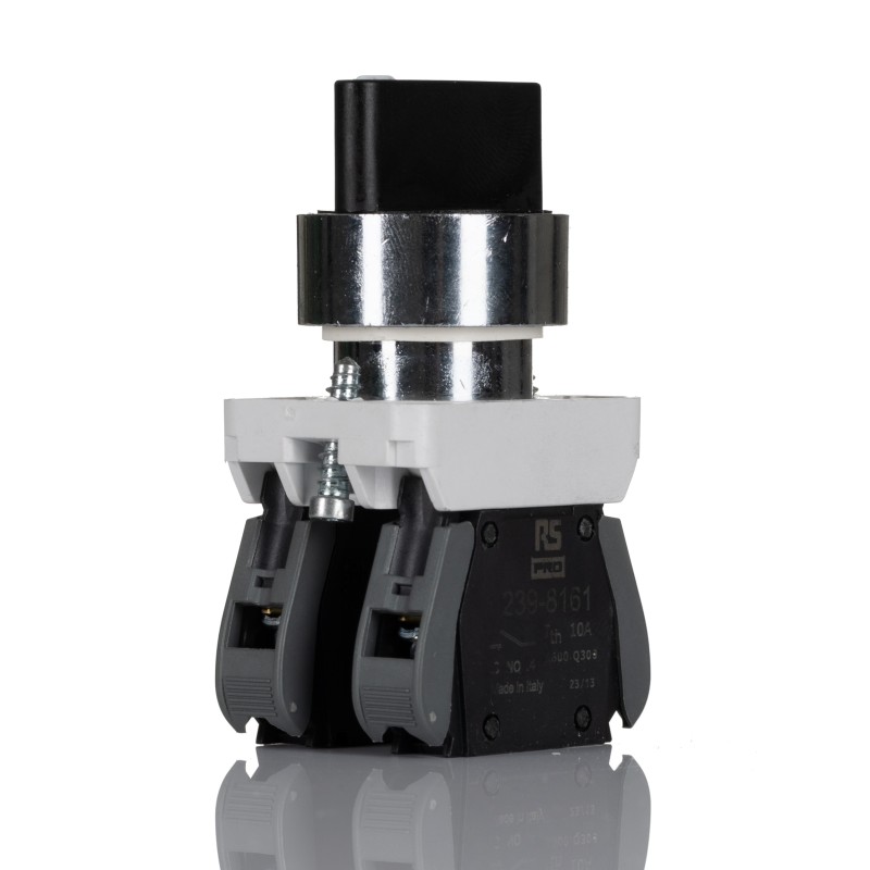 1 pcs - RS PRO Short Lever Selector Switch - (2NO) 22.5mm Cutout Diameter 3 Positions